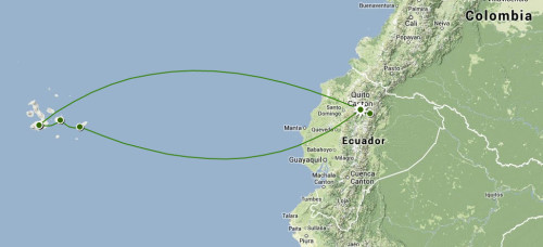 Odyssey Treks Ecuador Itinerary Map